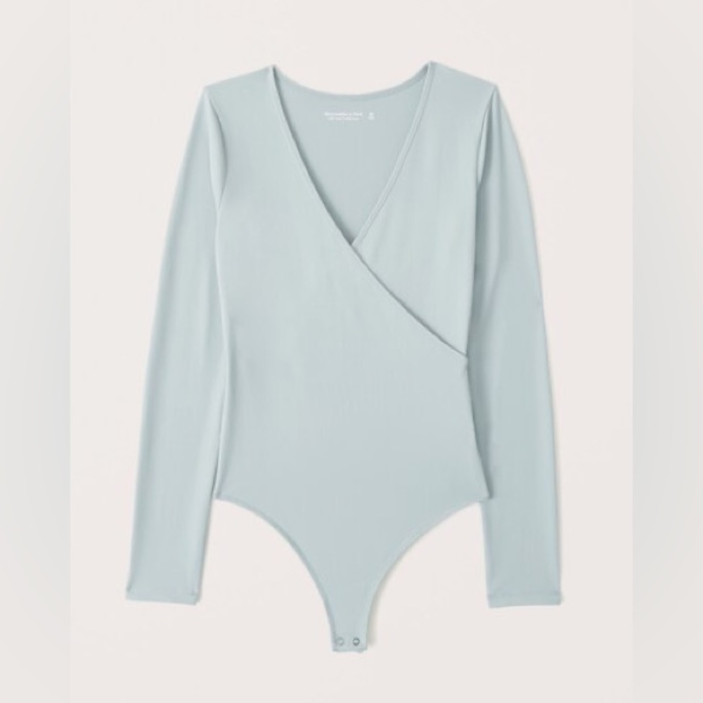 Light Blue Abercrombie Long Sleeve Bodysuit